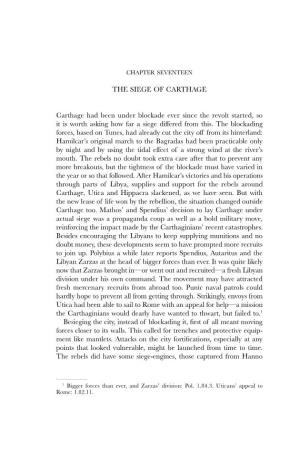 THE SIEGE of CARTHAGE Carthage Had Been Under Blockade Ever