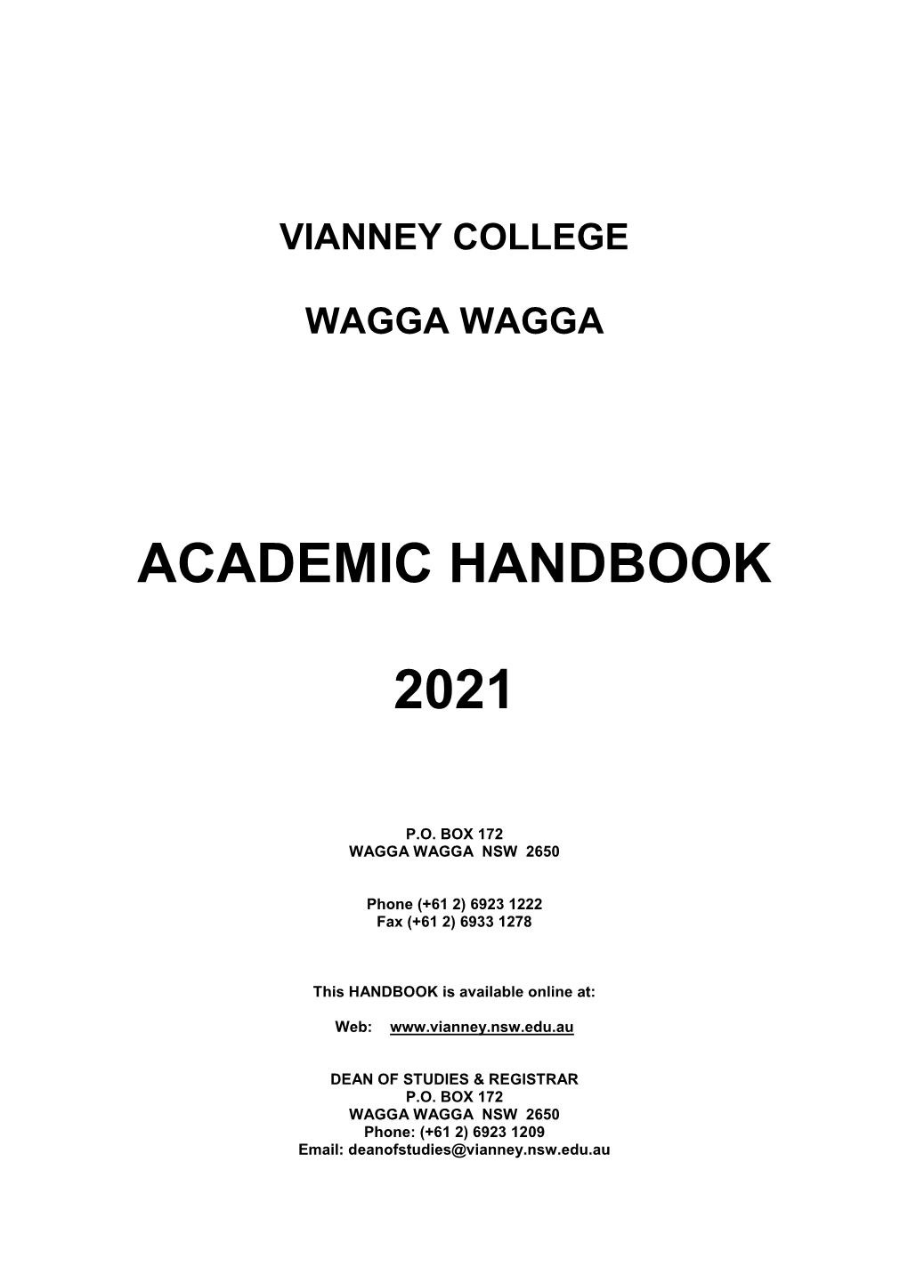 Academic Handbook 2021