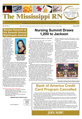 Join Now! Page 2 • Mississippi RN March, April, May 2012 a Report from the President