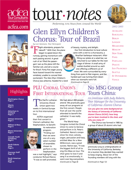 Glen Ellyn Children's Chorus: Tour of Brazil