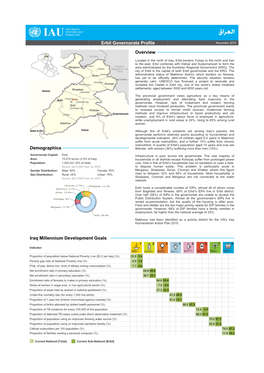 Erbil Governorate Profile Overview Demographics Iraq Millennium