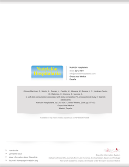 Redalyc.Is Soft Drink Consumption Associated with Body Composition? a Crosssectional Study in Spanish Adolescents