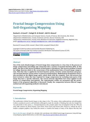 Fractal Image Compression Using Self-Organizing Mapping