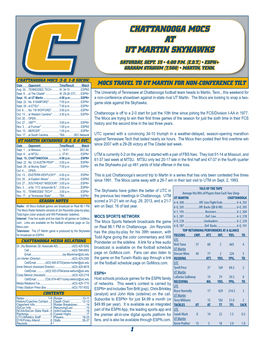 Chattanooga Mocs at Ut Martin Skyhawks