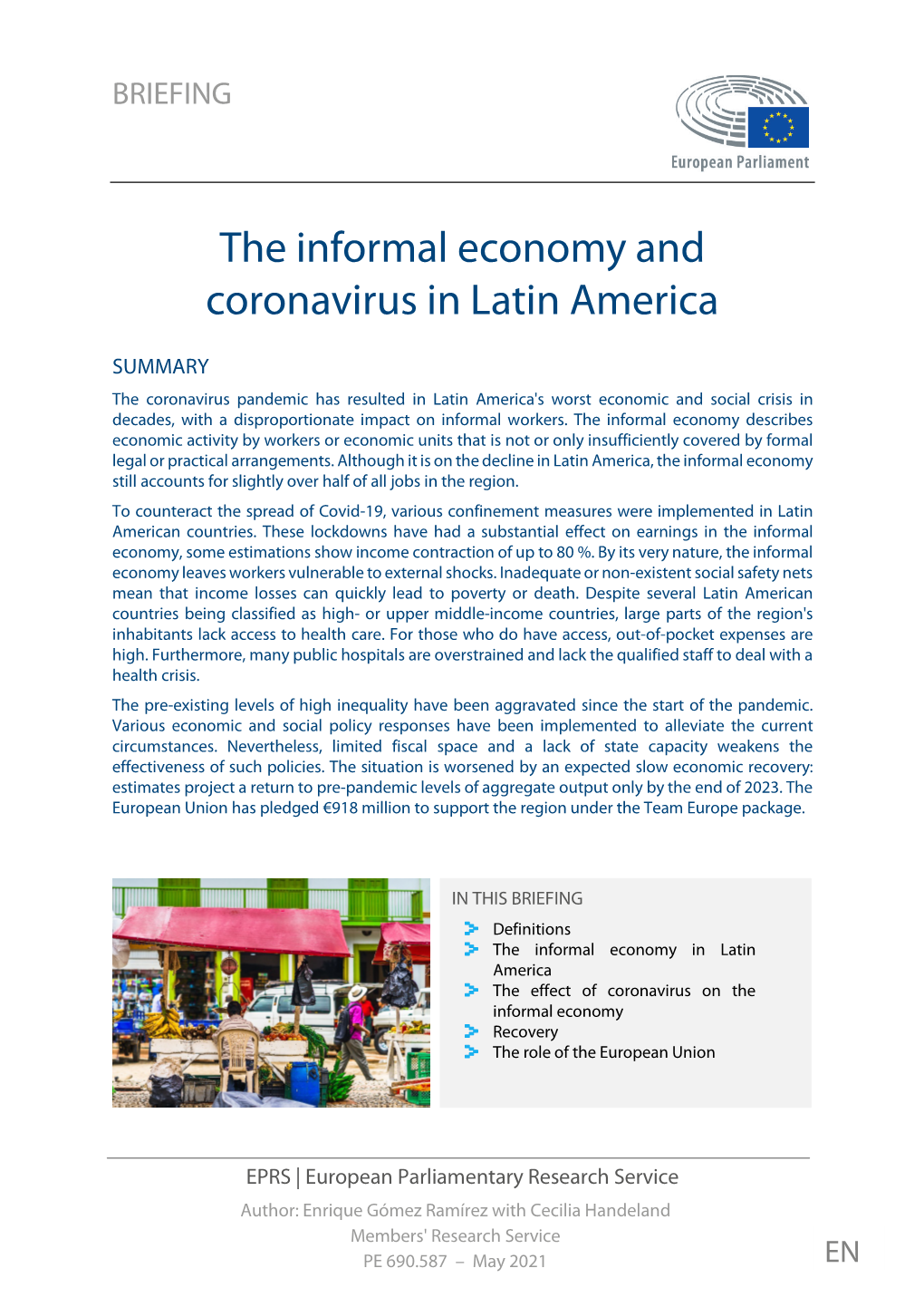 The Informal Economy and Coronavirus in Latin America