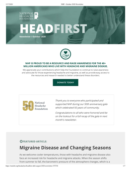 HEADFIRST Newsletter / October 2020