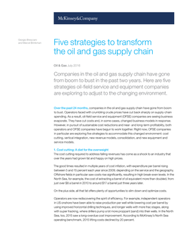 Five Strategies to Transform the Oil and Gas Supply Chain