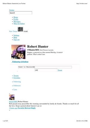 Robert Hunter (Huntersbx) on Twitter