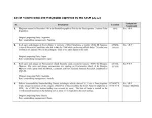 List of Historic Sites and Monuments Approved by the ATCM (2012)