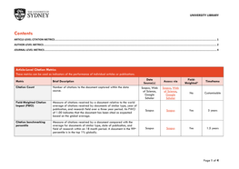 Citation Metrics Overview