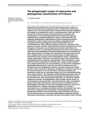 The Phagotrophic Origin of Eukaryotes and Phylogenetic Classification Of