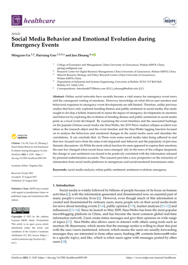 Social Media Behavior and Emotional Evolution During Emergency Events