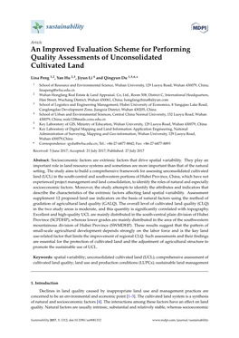 An Improved Evaluation Scheme for Performing Quality Assessments of Unconsolidated Cultivated Land