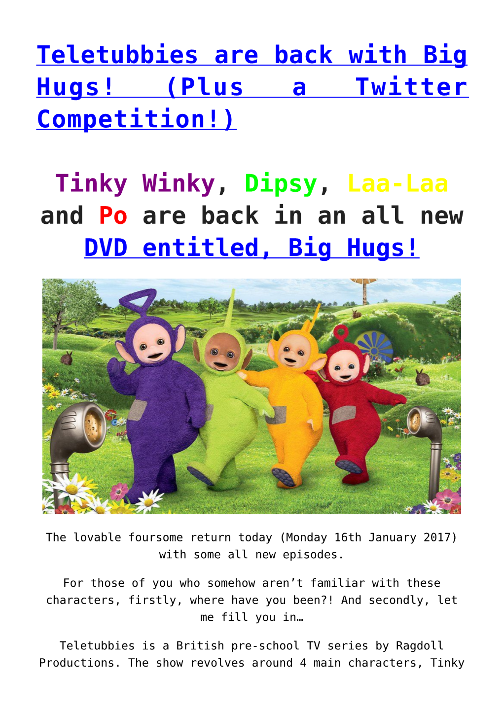 Teletubbies Are Back with Big Hugs! (Plus a Twitter Competition!)