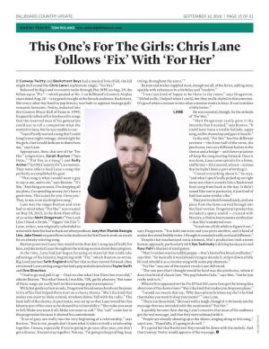 This One's for the Girls: Chris Lane Follows