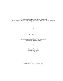 The Political Ecology of the Canso Causeway: Development, Marine Harvesting, and Competing Notions of Progress