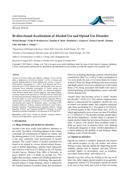 Bi-Directional Acceleration of Alcohol Use and Opioid Use Disorder Wenfei Huang1,2, Erika P