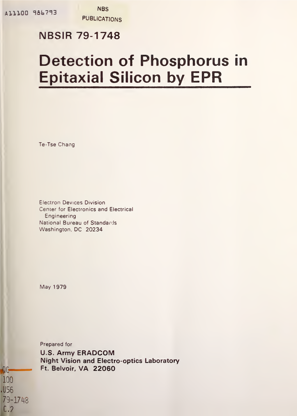 Detection of Phosphorus in Epitaxial Silicon by EPR