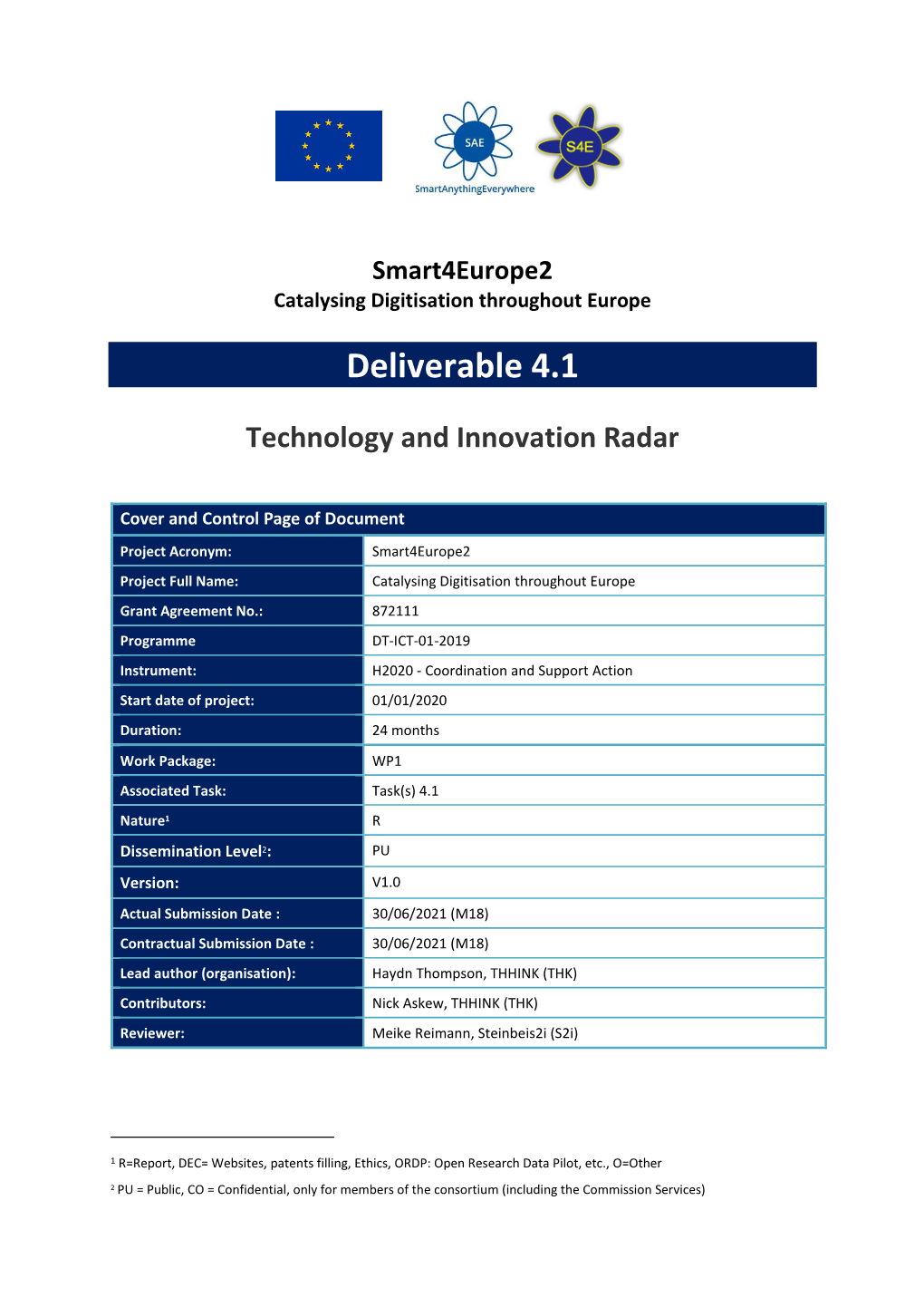 D4.1 Technology and Innovation Radar