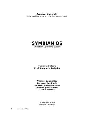 SYMBIAN OS Embedded Operating System