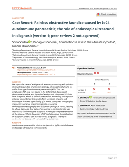 Case Report: Painless Obstructive Jaundice Caused by Igg4