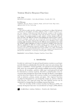 Neutron Monitor Response Functions