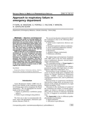Approach to Respiratory Failure in Emergency Department