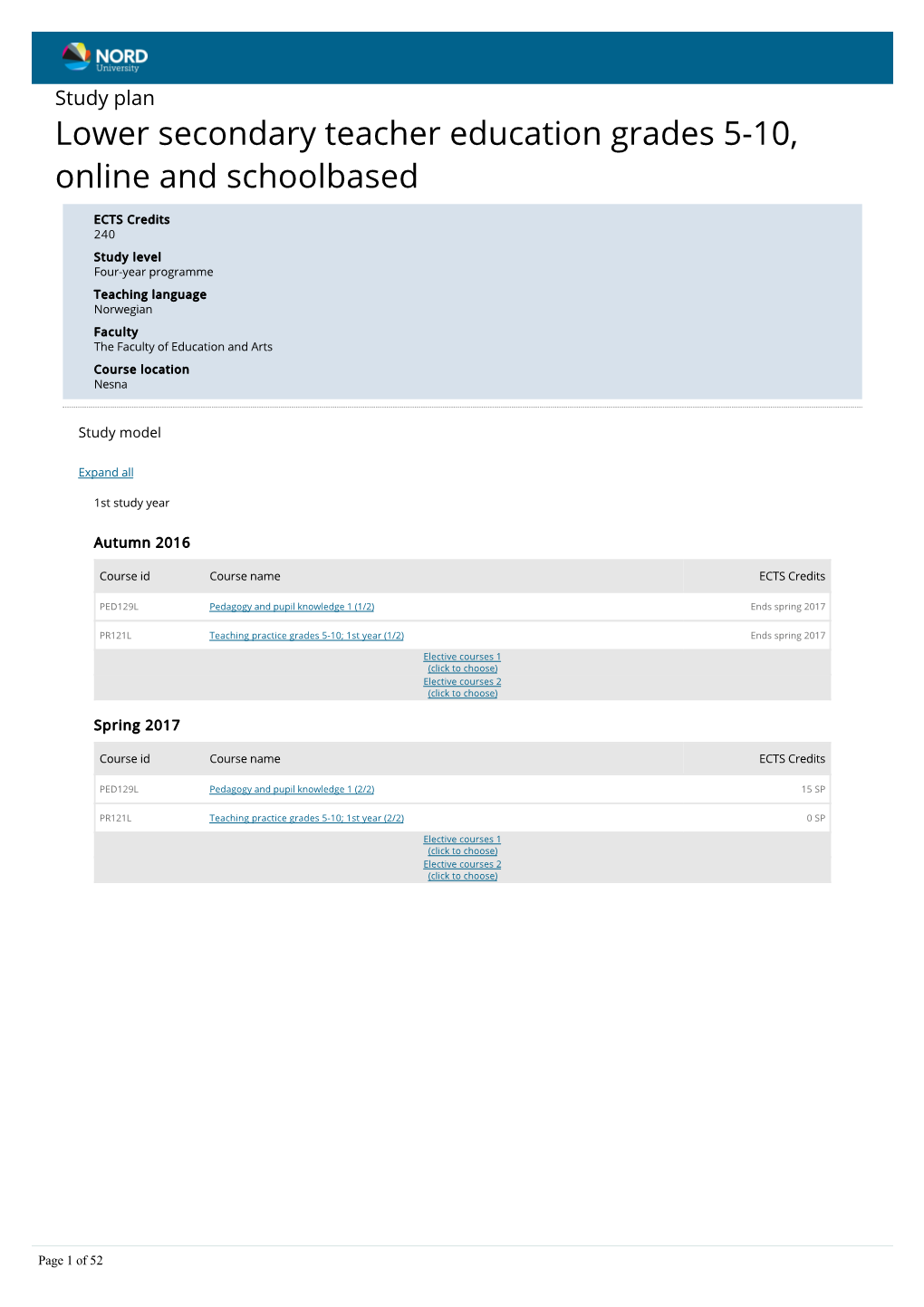 Lower Secondary Teacher Education Grades 5-10, Online and Schoolbased