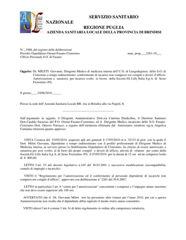 Servizio Sanitario Nazionale Regione Puglia Azienda Sanitaria Locale Della Provincia Di Brindisi