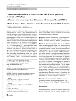 Cutaneous Leishmaniasis in Ouazzane and Sidi Kacem