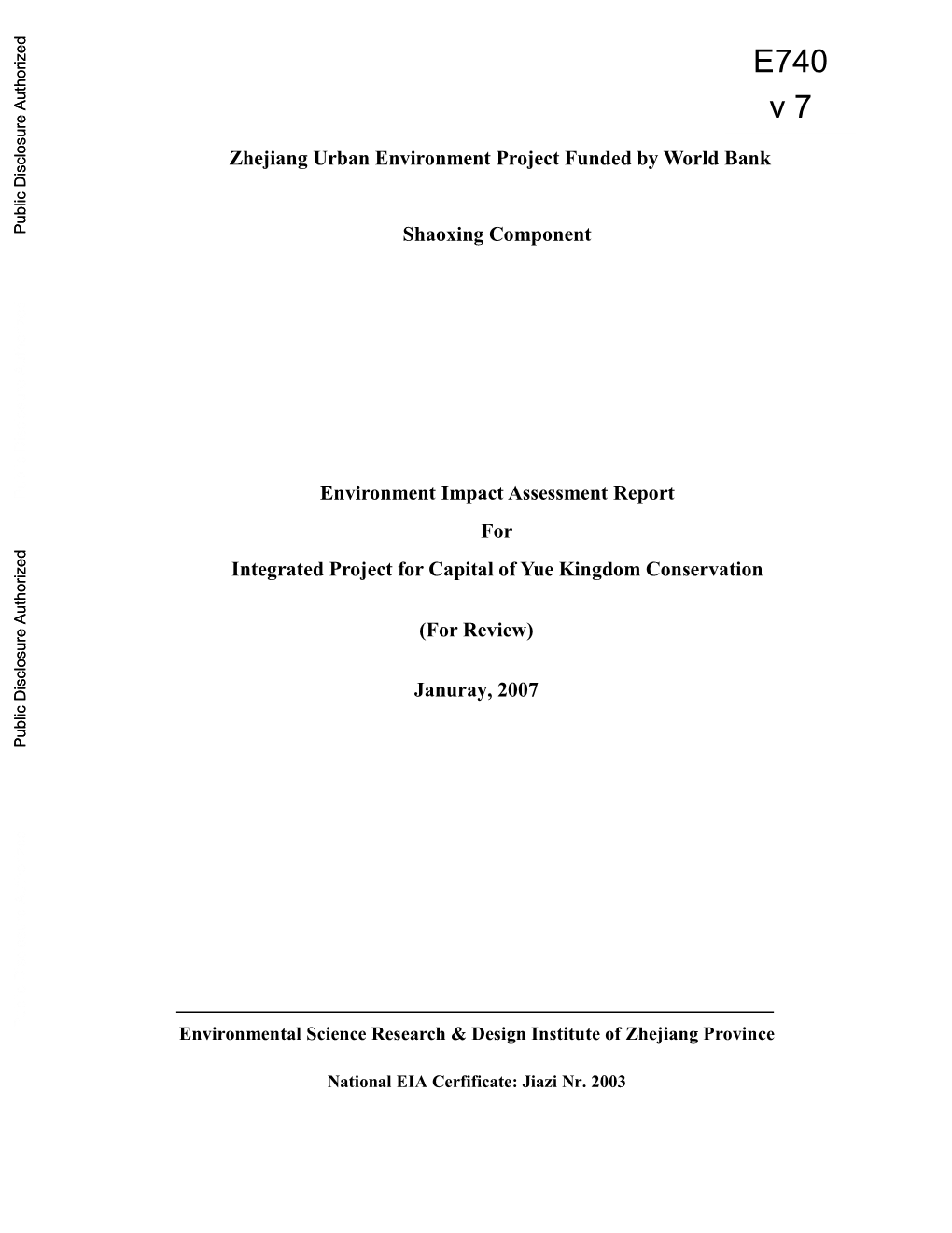 4 Projected Environment Impact and Mitigation Measures