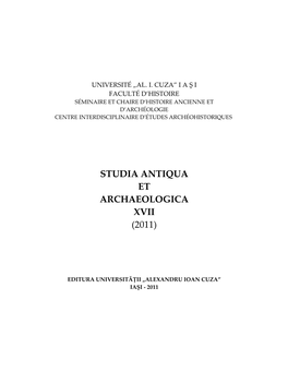 Studia Antiqua Et Archaeologica Xvii (2011)