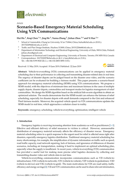 Scenario-Based Emergency Material Scheduling Using V2X Communications