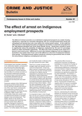 The Effect of Arrest on Indigenous Employment Prospects B