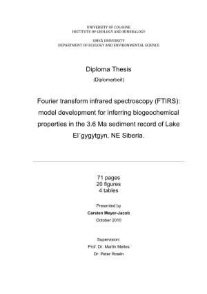 Diploma Thesis Fourier Transform Infrared Spectroscopy (FTIRS)