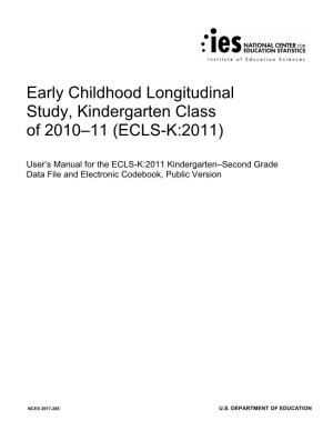 User's Manual for the ECLS-K:2011 Kindergarten–Second Grade Data File and Electronic Codebook, Public Version