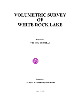 Volumetric Survey of White Rock Lake