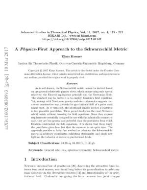 A Physics-First Approach to the Schwarzschild Metric