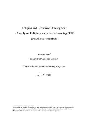 A Study on Religious Variables Influencing GDP Growth Over Countries