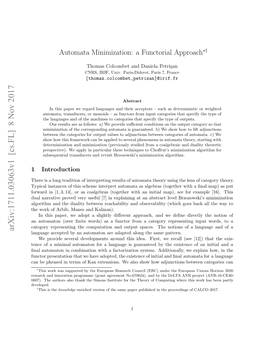 Automata Minimization: a Functorial Approach