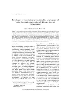 The Influence of Internote-Interval Variation of the Advertisement Call