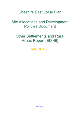 Other Settlements and Rural Areas Report [ED 46]