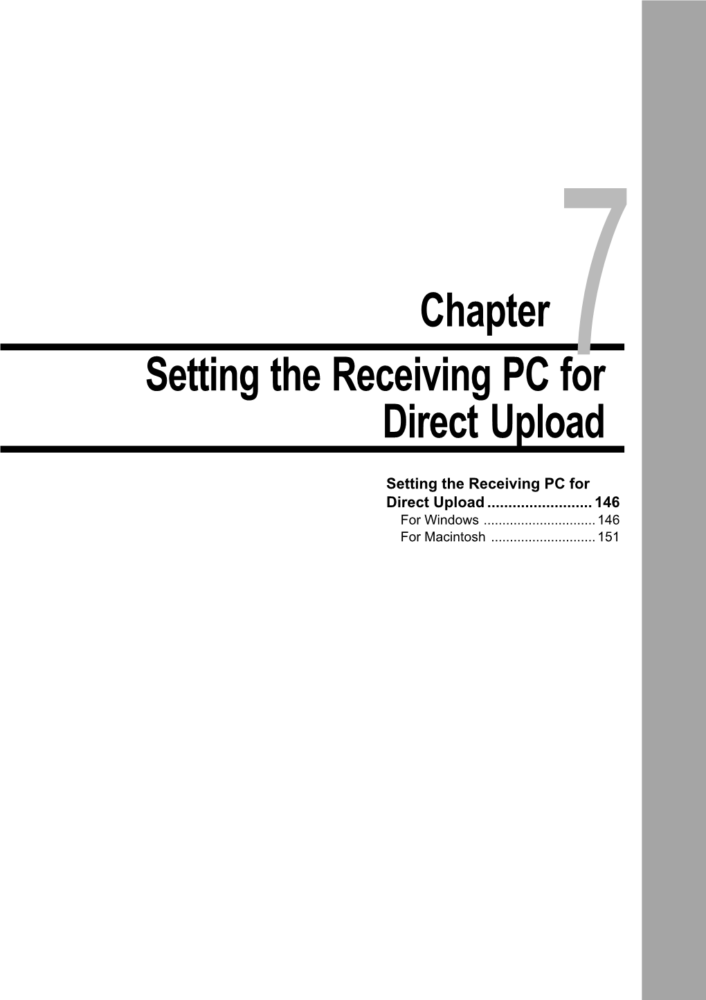 Chapter7 Setting the Receiving PC for Direct Upload