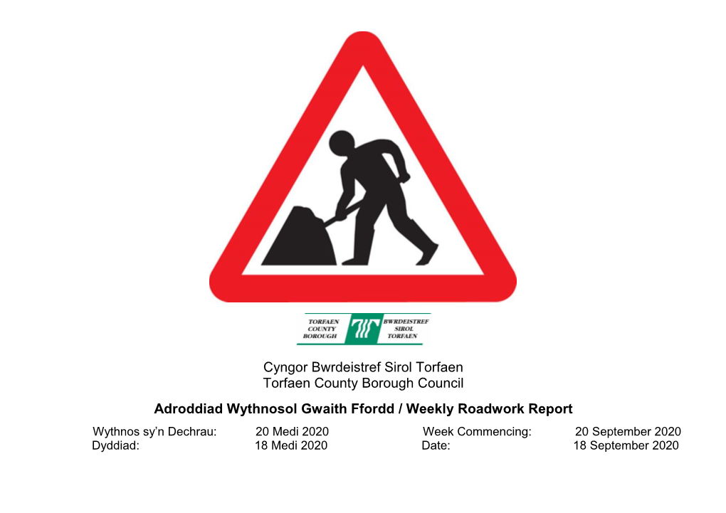 Weekly Roadworks List