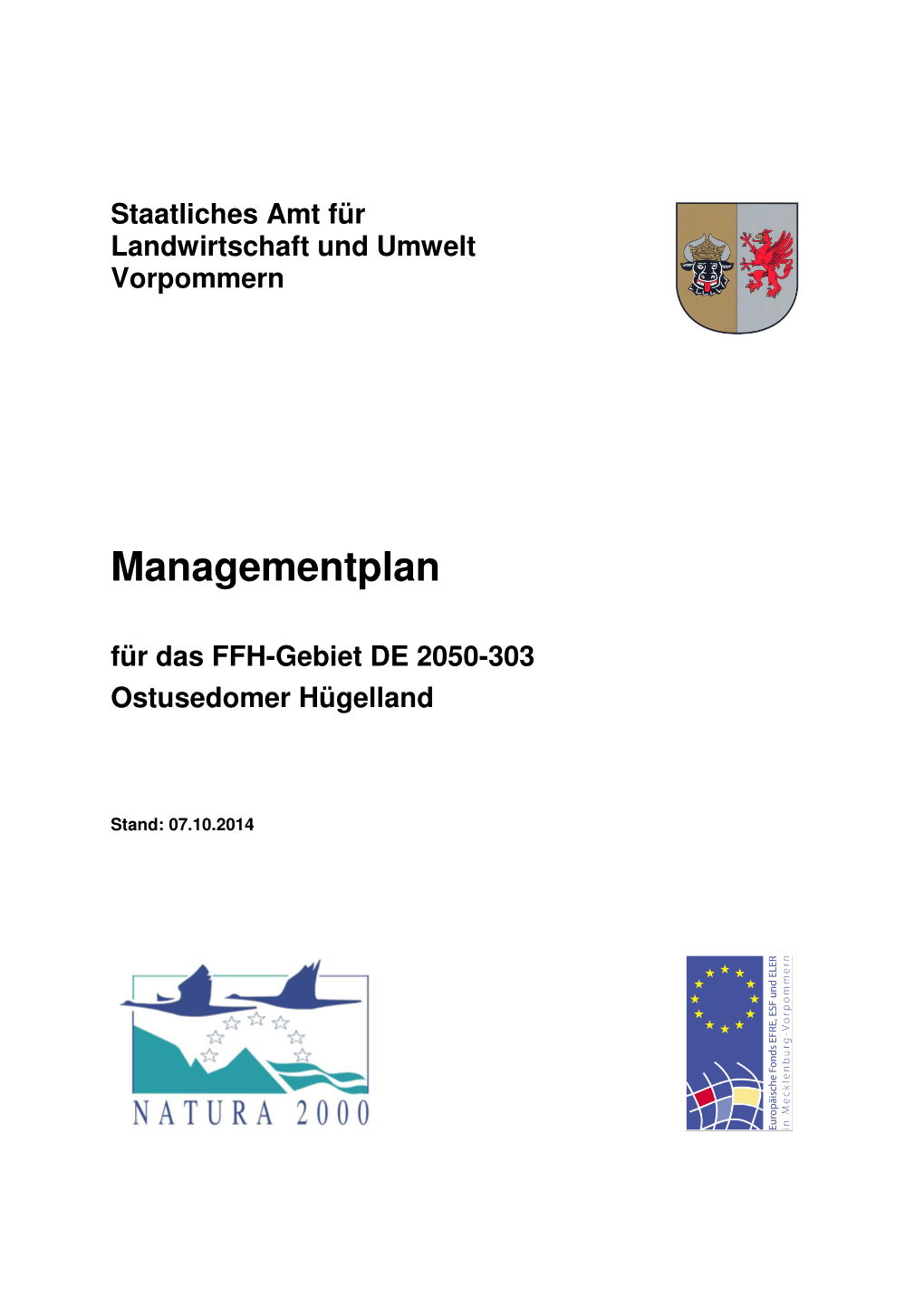 Managementplan Für Das FFH-Gebiet DE 2050-303 Ostusedomer Hügelland