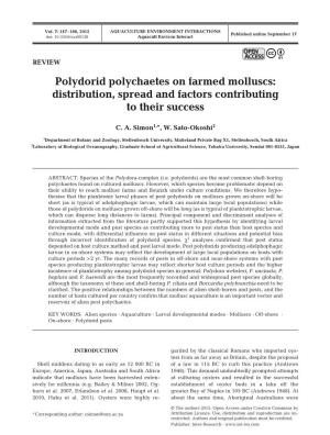 Polydorid Polychaetes on Farmed Molluscs: Distribution, Spread and Factors Contributing to Their Success