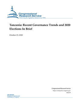 Tanzania: Recent Governance Trends and 2020 Elections in Brief