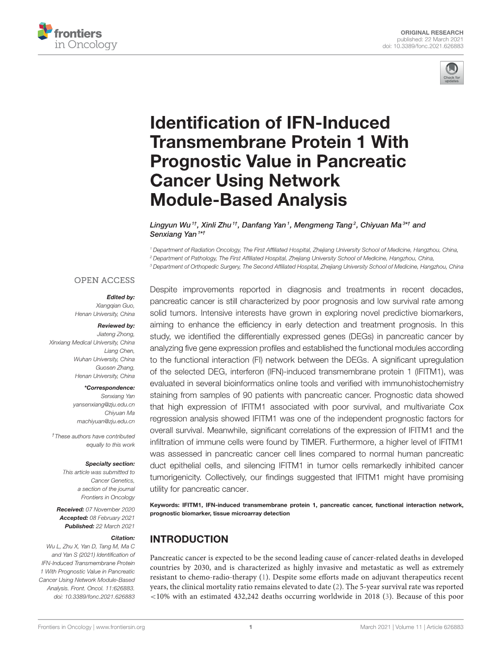 Identification of IFN-Induced Transmembrane Protein 1 With