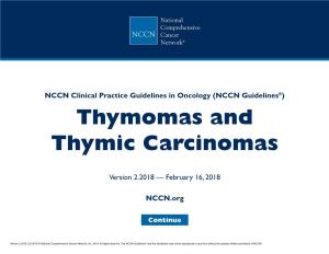 Thymomas and Thymic Carcinomas