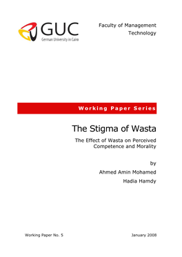 The Stigma of Wasta the Effect of Wasta on Perceived Competence and Morality